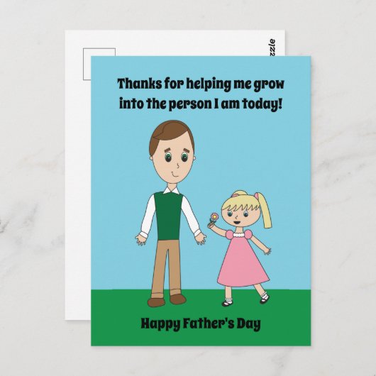 Happy Vaters Day von Tochter Personalize Postkarte (Vorne/Hinten)