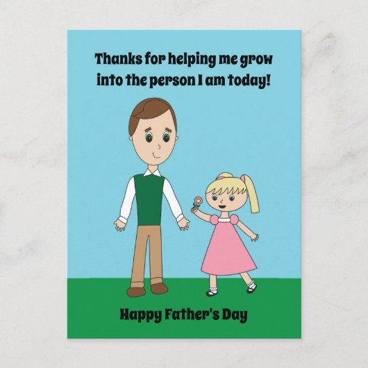 Happy Vaters Day von Tochter Personalize Postkarte (Vorderseite)