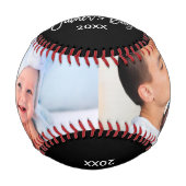 Happy Vatertag 2 Foto Pinselschrift schwarz Baseball (Vorderseite)