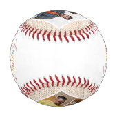 Happy Vatertag 4 Foto Collage Personalisiert Baseball (Rückseite)