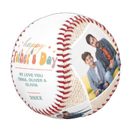 Happy Vatertag 4 Foto Collage Personalisiert Baseball