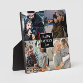 Happy Vatertag 4 Foto Collage personalisiert Fotoplatte (Vorderseite)