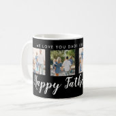 Happy Vatertag 4 Foto Custom Black Kaffeetasse (Vorderseite Links)