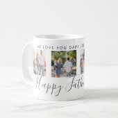 Happy Vatertag 4 Foto Custom White Kaffeetasse (Vorderseite Links)