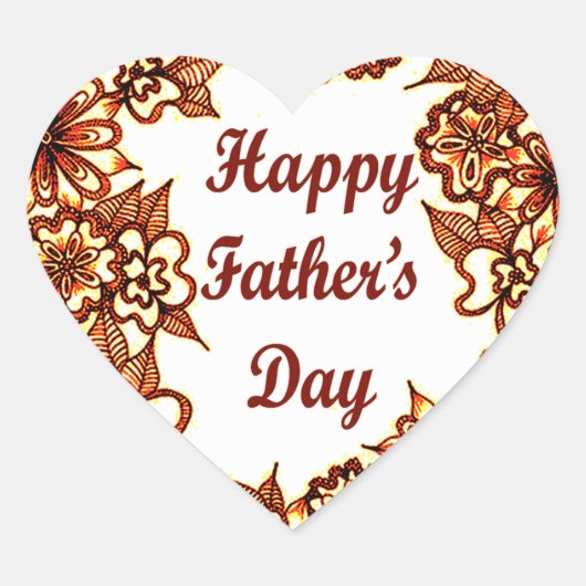 Happy Vatertag 5 Herz-Aufkleber (Vorderseite)