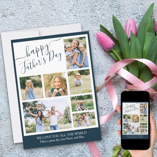 Happy Vatertag 7 Foto Collage Feiertagskarte