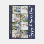 Happy Vatertag 8 Foto Benutzerdefinierte Nachricht Fleecedecke (Vorderseite)