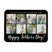 Happy Vatertag 8 Foto Benutzerdefinierte Nachricht Magnet (Horizontal)