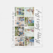 Happy Vatertag 8 Foto Collage Custom White Fleecedecke (Vorderseite)