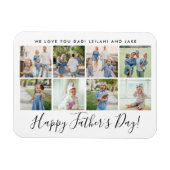 Happy Vatertag 8 Foto Collage Custom White Magnet (Horizontal)
