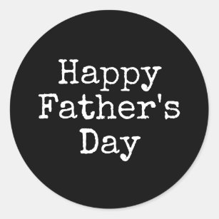 Happy Vatertag auf schwarzem Hintergrund  Runder Aufkleber