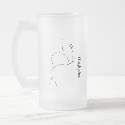 Happy Vatertag Baby and Vater Line Art Tasse (Links)