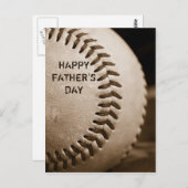 Happy Vatertag Baseball Postkarte (Vorne/Hinten)