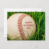 Happy Vatertag Baseball Postkarte (Vorne/Hinten)