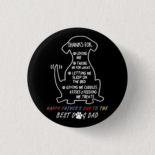 Happy Vatertag Bester Hund Vater Button (Vorderseite)