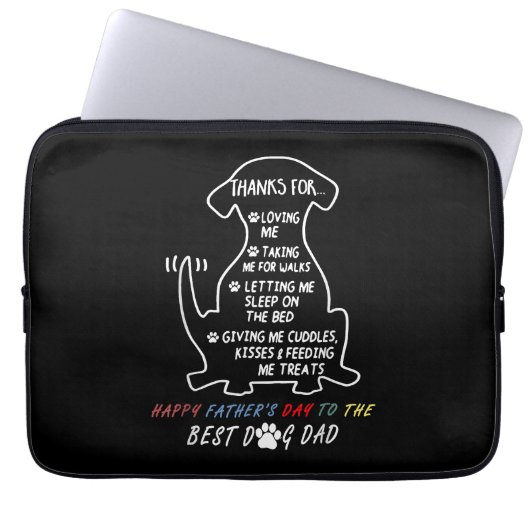 Happy Vatertag Bester Hund Vater Laptopschutzhülle (Vorderseite)