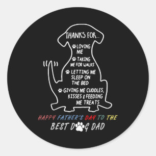 Happy Vatertag Bester Hund Vater Runder Aufkleber