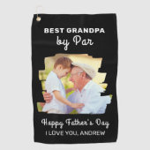 Happy Vatertag Bester Opa nach Par Foto Golfhandtuch (Vorderseite)
