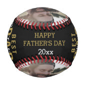 Happy Vatertag Bester Schritt Vater 3 FotoCollage Baseball (Rückseite)