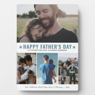 Happy Vatertag Bester Vater je 4 FotoCollage Fotoplatte