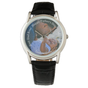 Happy Vatertag Bester Vater je Custom Foto Text Armbanduhr