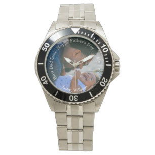 Happy Vatertag Bester Vater je Custom Foto Text Armbanduhr
