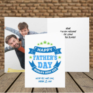 Happy Vatertag Bester Vater PERSONALISIERTES FOT Feiertagskarte