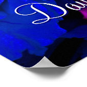 Happy Vatertag Blaue Lila Rose Poster (Ecke)