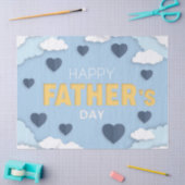 Happy Vatertag blauen Herzen am Himmel Seidenpapier (Basteln)