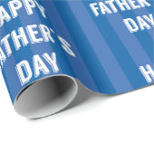 Happy Vatertag Blauer Streifen Geschenkpapier (Rolleneckpunkt)
