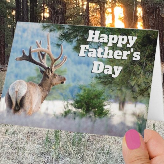 Happy Vatertag Bull Elk Foto Template Card Karte