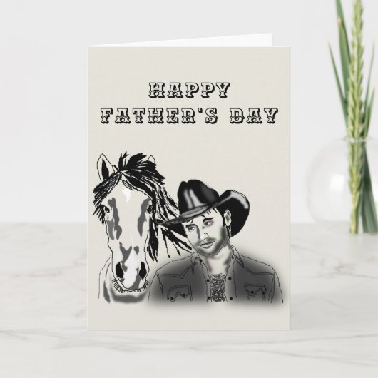 Happy Vatertag Card Cowboy und Pferd Karte (Vorderseite)