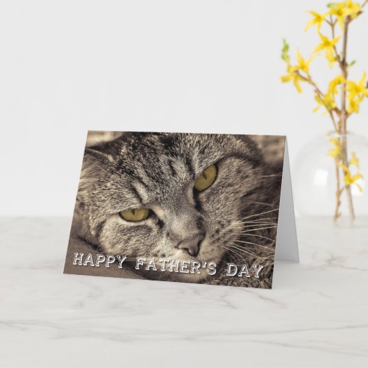 Happy Vatertag Cat Card Karte (Gelbe Blume)