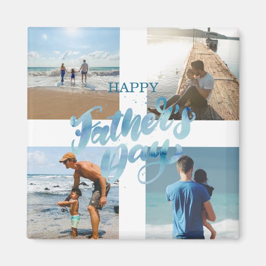 Happy Vatertag Coole FotoCollage Magnet (Vorne)