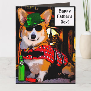 Happy Vatertag Corgi Karte