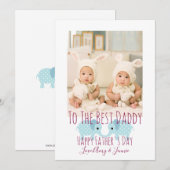 Happy Vatertag Custom Foto Twins Feiertagskarte (Vorne/Hinten)