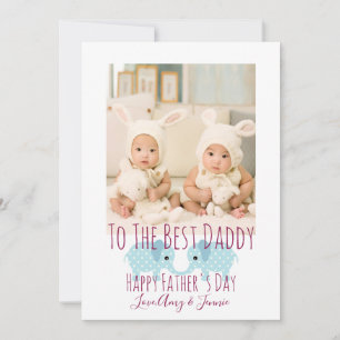 Happy Vatertag Custom Foto Twins Feiertagskarte