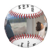 Happy Vatertag Custom Fotos, Quote & Names Baseball (Rückseite)