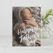 Happy Vatertag Einfaches Modernes Foto Feiertagskarte (Stehend Vorderseite)