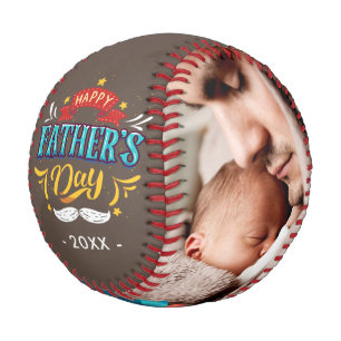 Happy Vatertag Familie Fotos - Braun Baseball