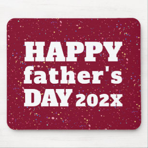 Happy Vatertag Farbe Spritzer Dunkelrot Weiß Mousepad