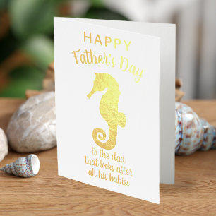 Happy Vatertag Foil Seepferd Card Folienkarte