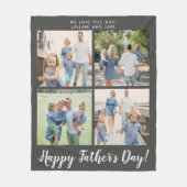 Happy Vatertag Foto Collage Gray Fleecedecke (Vorderseite)
