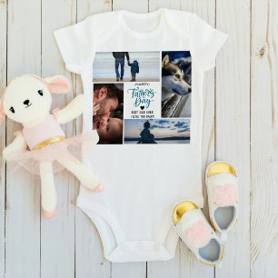 Happy Vatertag Foto Collage Individuelle Namen Baby Strampler