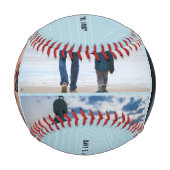 Happy Vatertag Foto Collage Individuelle Namen Baseball (Vorderseite)