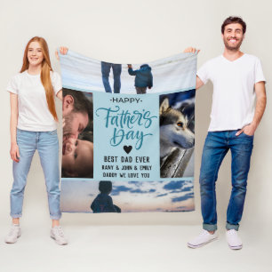 Happy Vatertag Foto Collage Individuelle Namen Fleecedecke