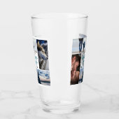 Happy Vatertag Foto Collage Individuelle Namen Glas (Links)