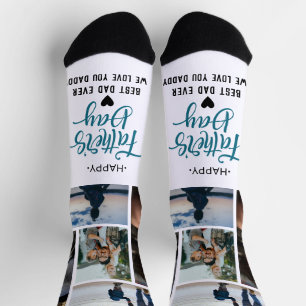 Happy Vatertag Foto Collage Individuelle Namen Socken