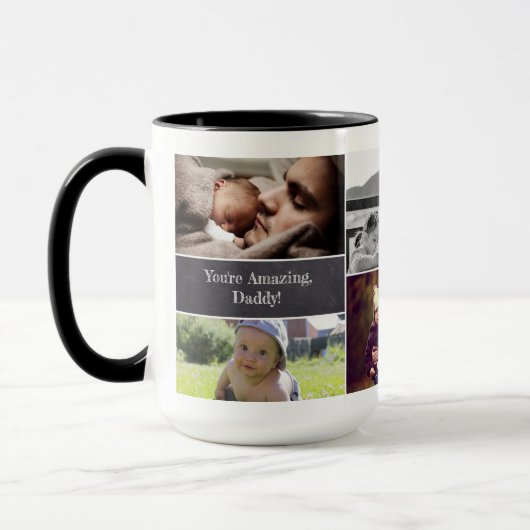 Happy Vatertag Foto Collage Personalisiert Tasse (Links)
