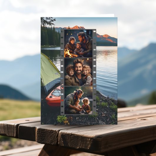 Happy Vatertag Foto Template Camping Thema Karte